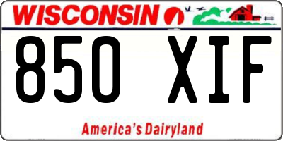 WI license plate 850XIF