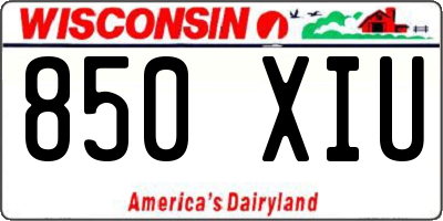 WI license plate 850XIU