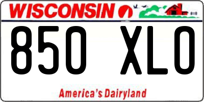 WI license plate 850XLO