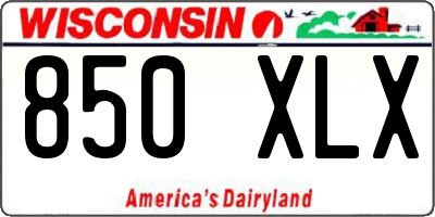 WI license plate 850XLX