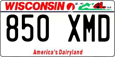 WI license plate 850XMD