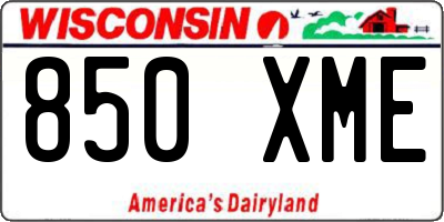 WI license plate 850XME