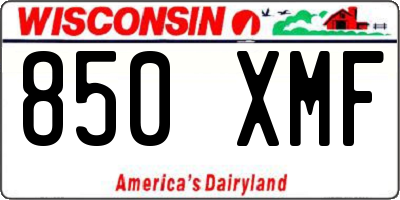 WI license plate 850XMF