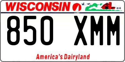 WI license plate 850XMM