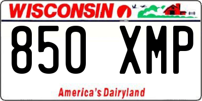 WI license plate 850XMP