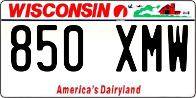 WI license plate 850XMW