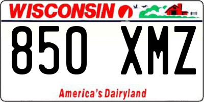 WI license plate 850XMZ