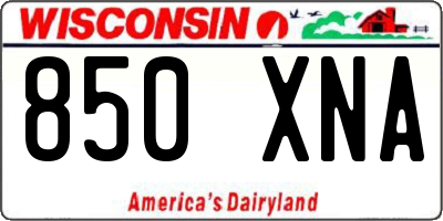 WI license plate 850XNA