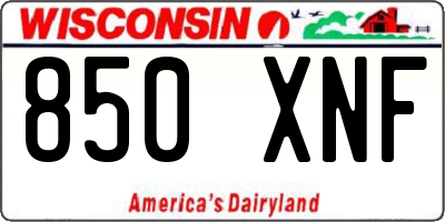 WI license plate 850XNF