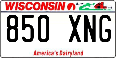 WI license plate 850XNG