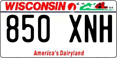 WI license plate 850XNH