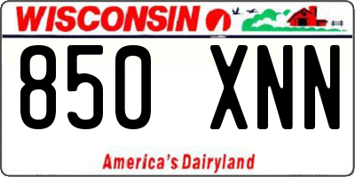 WI license plate 850XNN