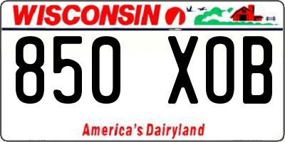 WI license plate 850XOB