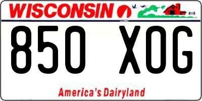 WI license plate 850XOG