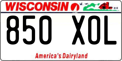 WI license plate 850XOL