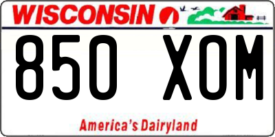 WI license plate 850XOM