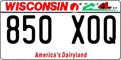 WI license plate 850XOQ
