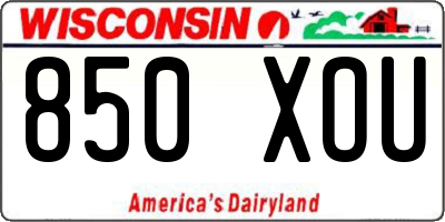 WI license plate 850XOU