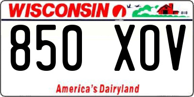WI license plate 850XOV
