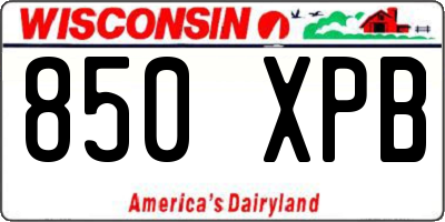 WI license plate 850XPB