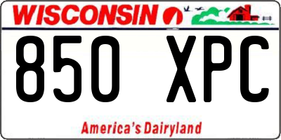 WI license plate 850XPC