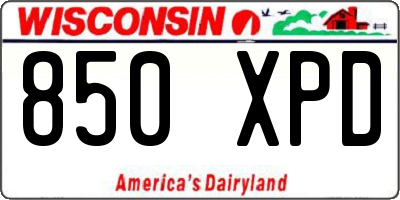 WI license plate 850XPD