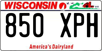 WI license plate 850XPH