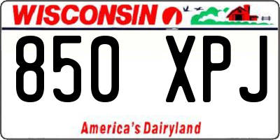 WI license plate 850XPJ