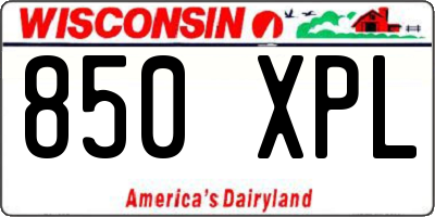 WI license plate 850XPL