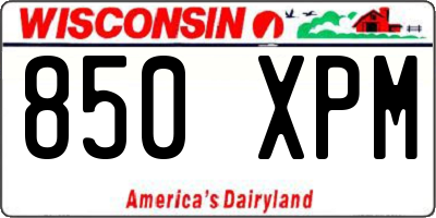WI license plate 850XPM