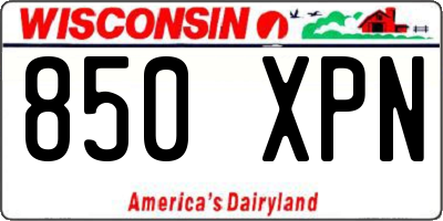 WI license plate 850XPN