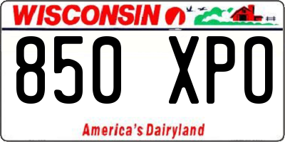 WI license plate 850XPO
