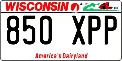 WI license plate 850XPP