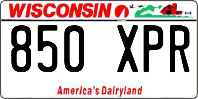 WI license plate 850XPR