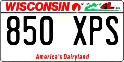WI license plate 850XPS