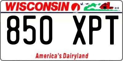 WI license plate 850XPT