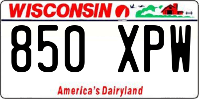 WI license plate 850XPW