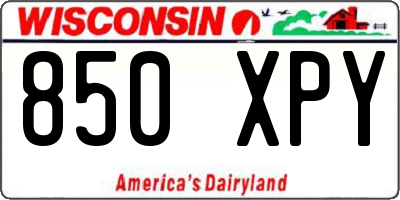 WI license plate 850XPY