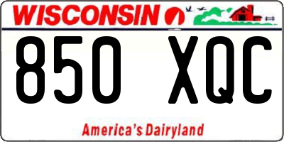 WI license plate 850XQC