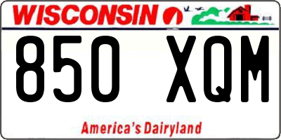 WI license plate 850XQM