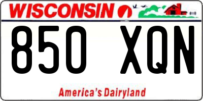 WI license plate 850XQN