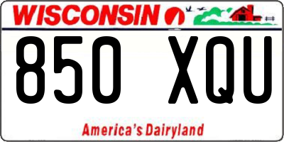 WI license plate 850XQU