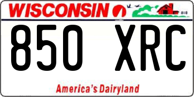 WI license plate 850XRC