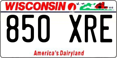WI license plate 850XRE