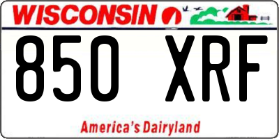 WI license plate 850XRF