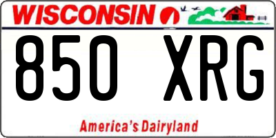 WI license plate 850XRG