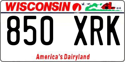 WI license plate 850XRK