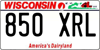 WI license plate 850XRL