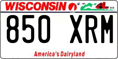WI license plate 850XRM