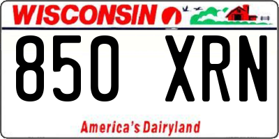WI license plate 850XRN
